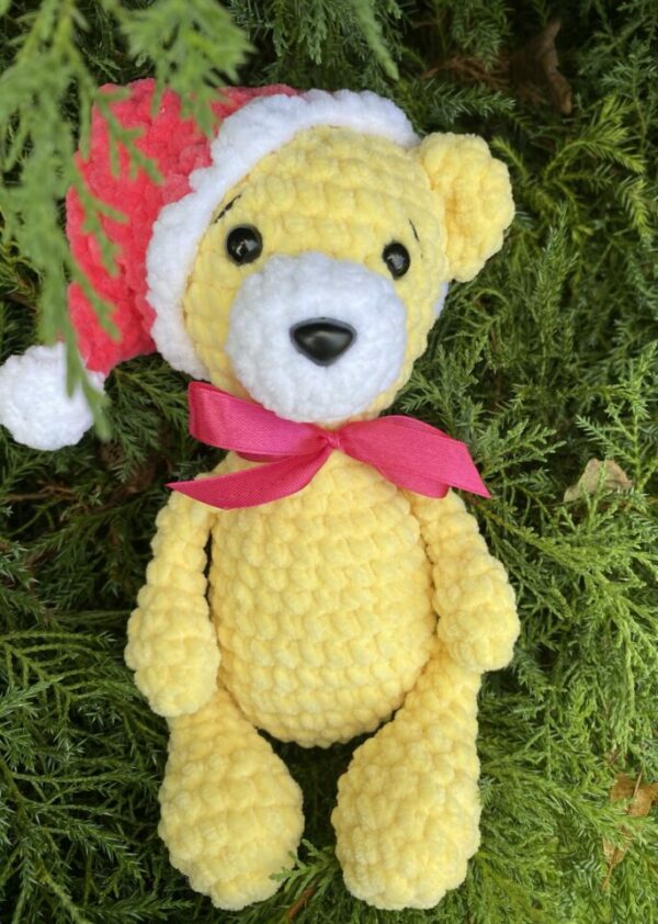 Yellow bear 1 - yellow teddy bear,crochet teddy bear,crochet teddy bear,cuddly teddy bear for kids,gift idea,under the Christmas tree,christmas,teddy bears,children's room,holiday decorations