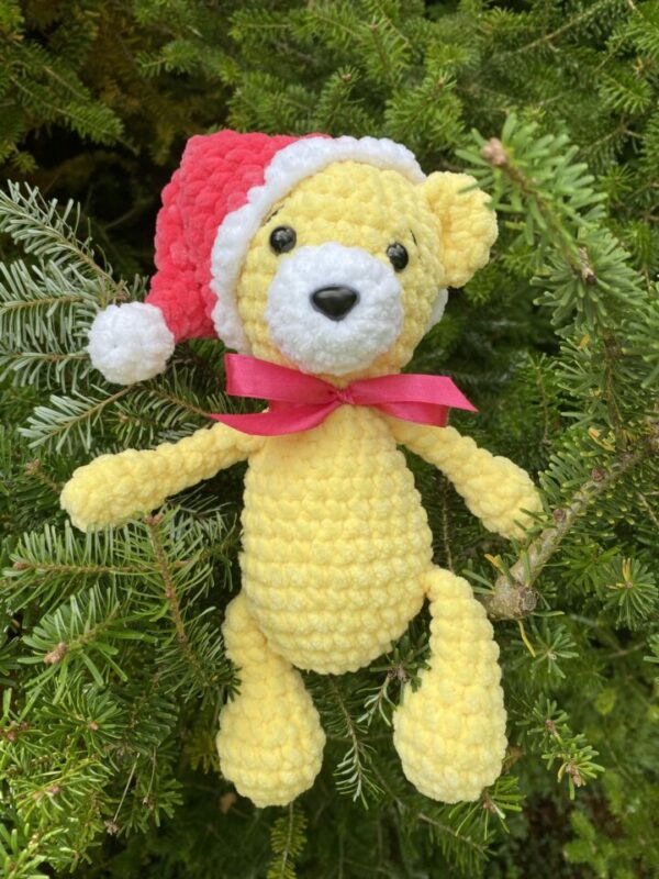 Yellow bear 3 - yellow teddy bear,crochet teddy bear,crochet teddy bear,cuddly teddy bear for kids,gift idea,under the Christmas tree,christmas,teddy bears,children's room,holiday decorations