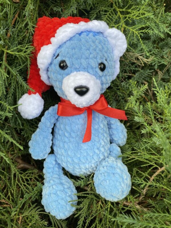Blue bear 1 - blue teddy bear,crochet teddy bear,little teddy bear,cuddly bear,christmas gift,gift idea,christmas,for kids,mouseketeers