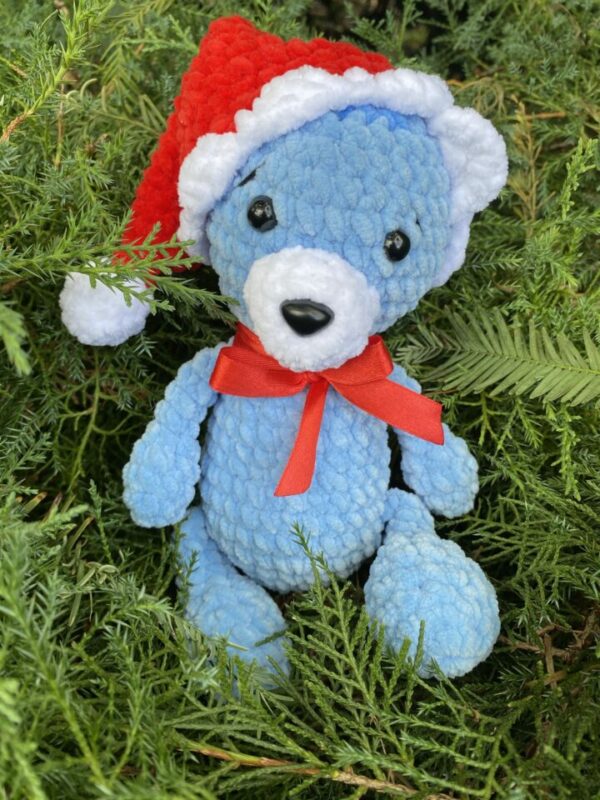 Blue bear 2 - blue teddy bear,crochet teddy bear,little teddy bear,cuddly bear,christmas gift,gift idea,christmas,for kids,mouseketeers
