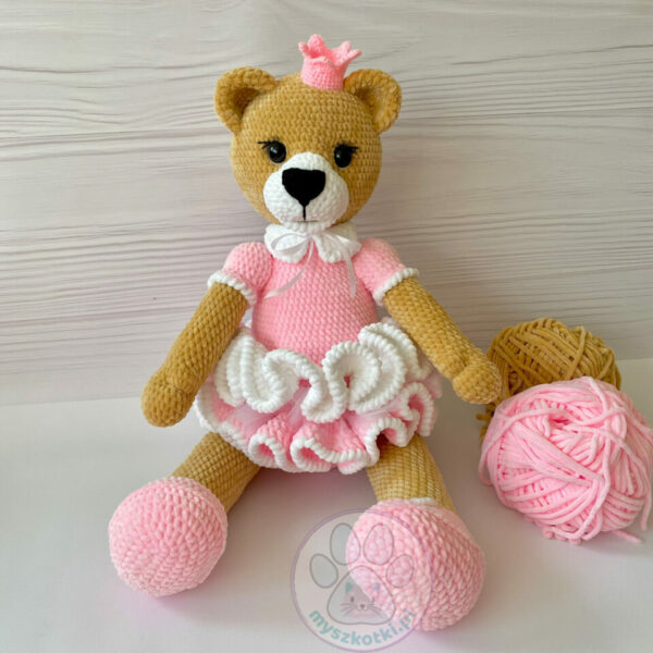 Large teddy bear - princess 70 cm 5 - big teddy bear,crochet teddy bear,teddy bear tag for girl,royal teddy bear,teddy bear cuddle for girl