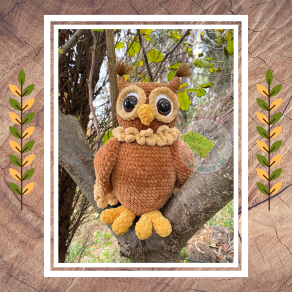 Large owl 30 cm 1 - large owl,cuddly baby,forest bird,crochet owl,cuddly owl