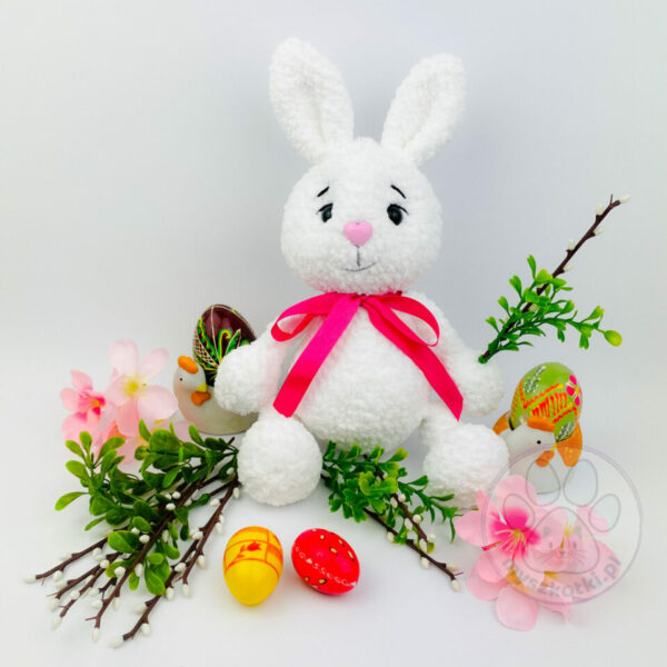 Bunny 29cm 4 - bunny, crochet rabbit, hare, handmade rabbit mascot, gift for baby 4 years old, easter 2022, easter decoration, baby shower, polish handicrafts, women's business