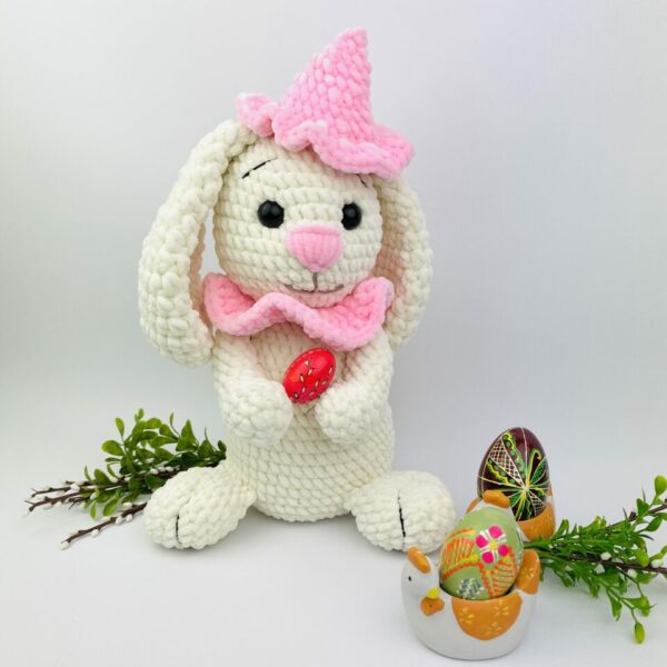 Króliczek w 2 wersjach 2 - króliczek, królik na szydełku, przytulanka handmade, ozdoba wielkanocna, prezent dla dziecka, wielkanoc 2022, wielkanoc, maskotka króliczek, dekoracja pokoju