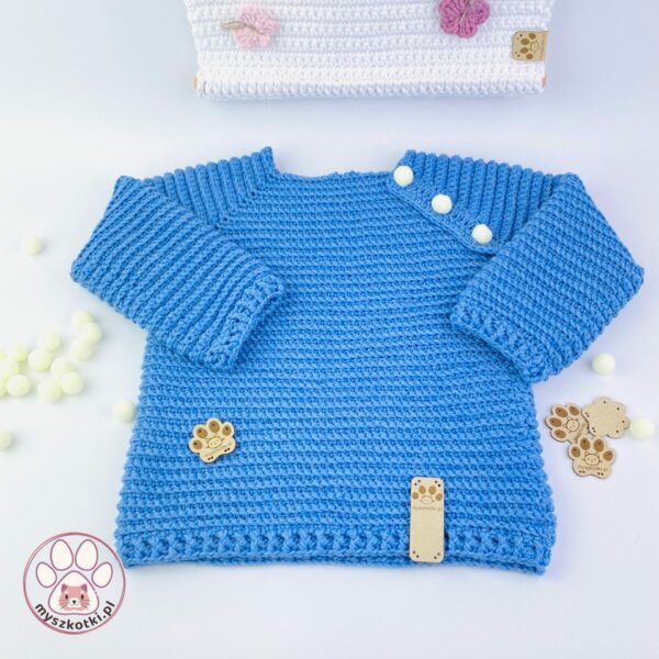 Blue sweater 6mths 3 - blue sweater,baby sweater,crochet sweater,toddler sweater,cotton sweater,6 month sweater,children's clothing,button sweater,handmade clothing