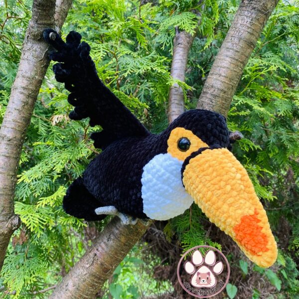 Tukan - wzór szydełkowy 7 - tukan, wzór szydełkowy, ptak egzotyczny, toucan pattern, toucan crochet pattern, tucanos, tucano en crochet, myszkotki, maskotka, przytulanka