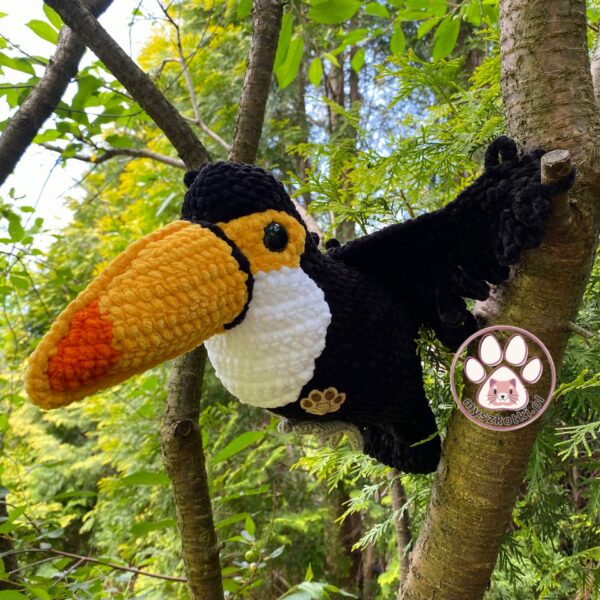 Tukan - wzór szydełkowy 5 - tukan, wzór szydełkowy, ptak egzotyczny, toucan pattern, toucan crochet pattern, tucanos, tucano en crochet, myszkotki, maskotka, przytulanka