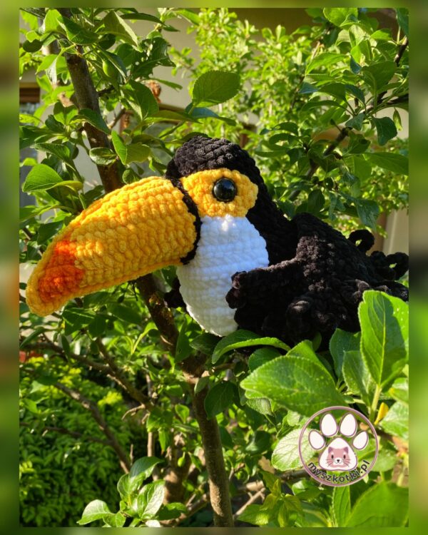 Tukan - wzór szydełkowy 4 - tukan, wzór szydełkowy, ptak egzotyczny, toucan pattern, toucan crochet pattern, tucanos, tucano en crochet, myszkotki, maskotka, przytulanka