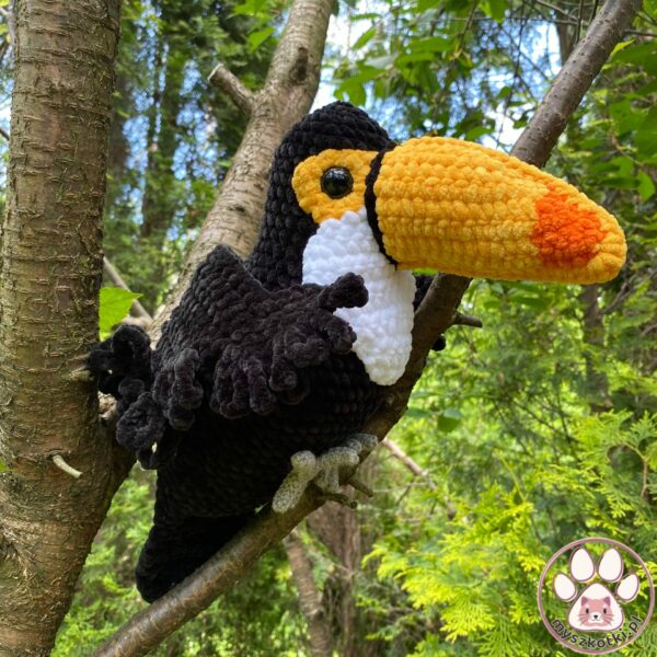Tukan - wzór szydełkowy 3 - tukan, wzór szydełkowy, ptak egzotyczny, toucan pattern, toucan crochet pattern, tucanos, tucano en crochet, myszkotki, maskotka, przytulanka