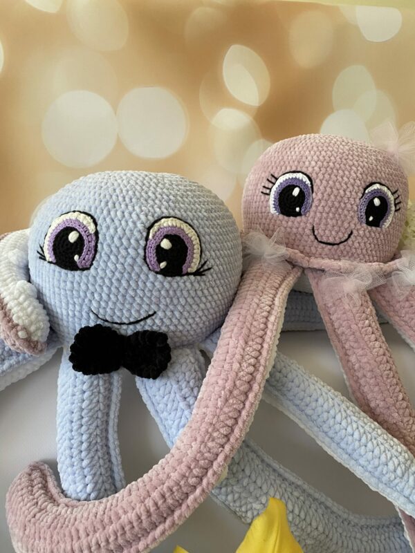 Octopus 70cm 3 - octopus,large octopus,bride,for girl,handmade gifts,gift idea,crochet octopus for baby,room decoration,baby room