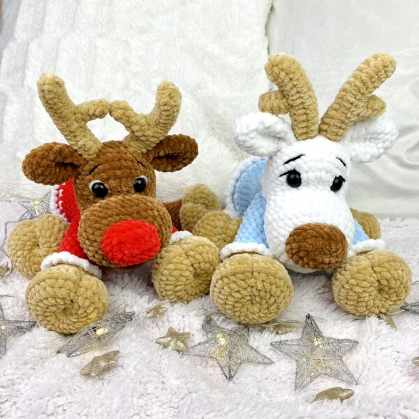 Gapcio the reindeer 3 - reindeer,crochet mascot,crochet reindeer,crochet toy,amigurumi,cuddly toy,for toddler,handmade toys,children's room,mouse toys,Christmas reindeer,red-nosed reindeer