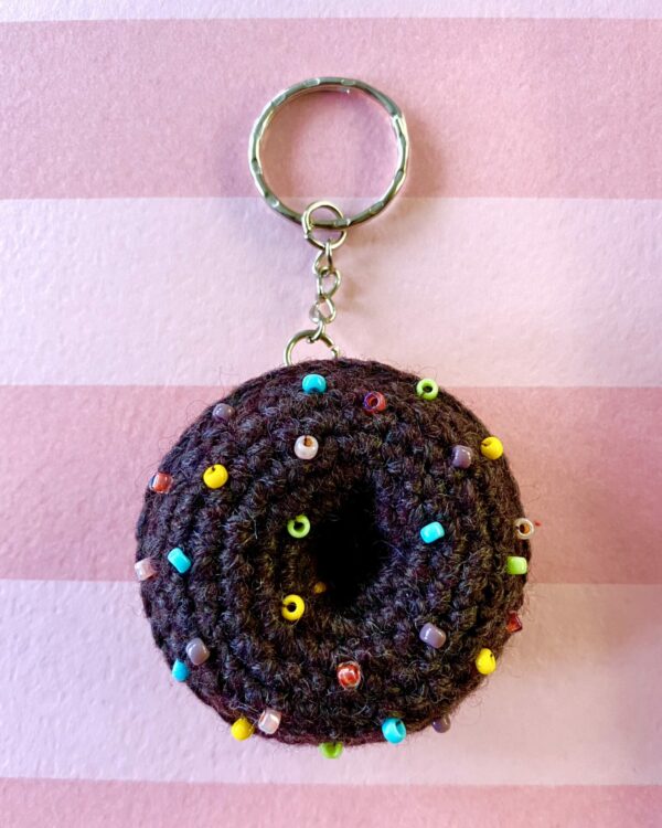 Fob donut - different colors 4 - pendant donut,pendant,donut,crochet donut,key tag,gift idea,for girlfriend,for boyfriend,handmade,crochet donut,mouseketeers